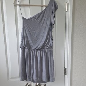 Express Silver One-Shoulder Cocktail Dress